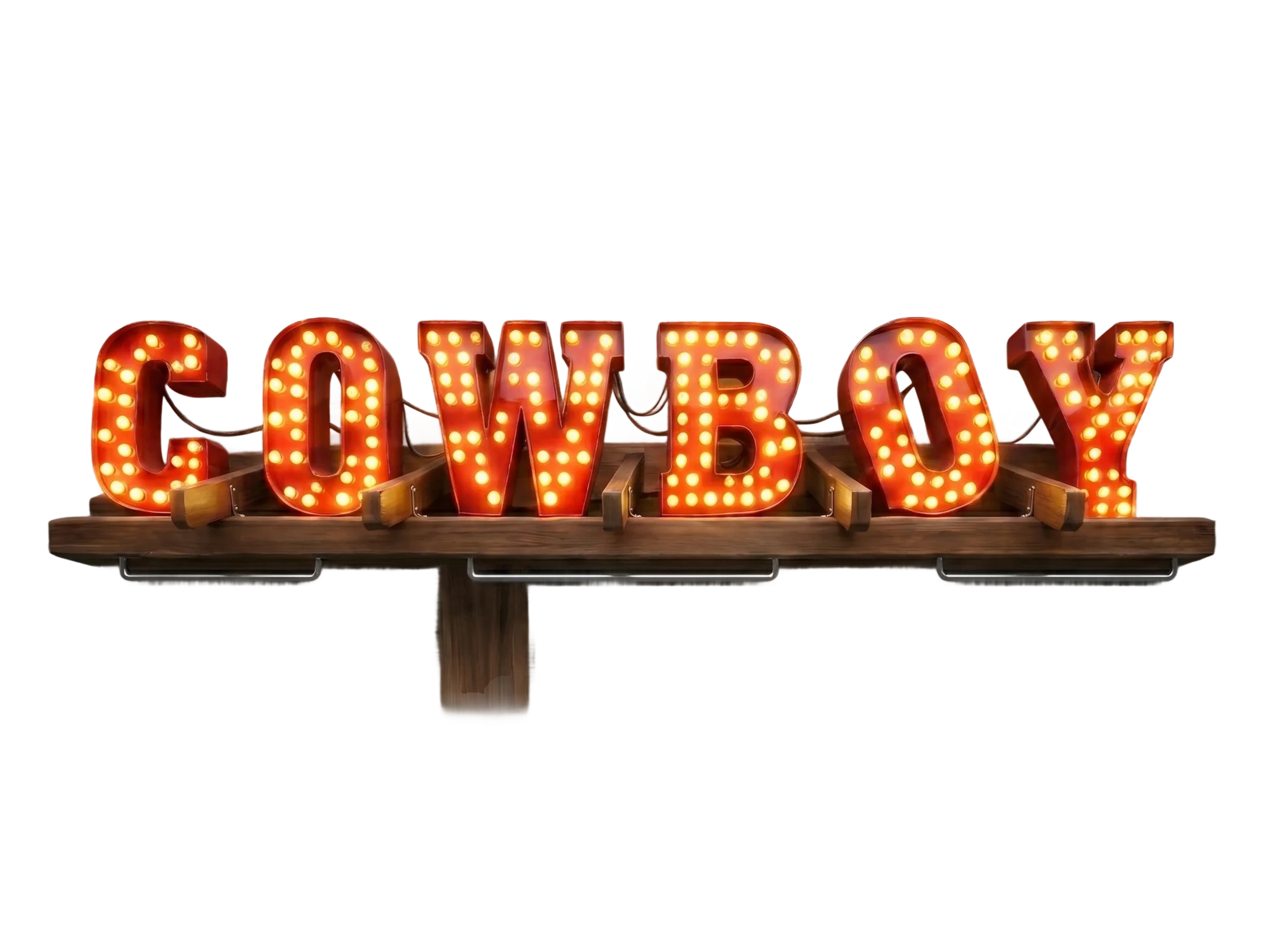 Cowboy marquee sign with spotlights